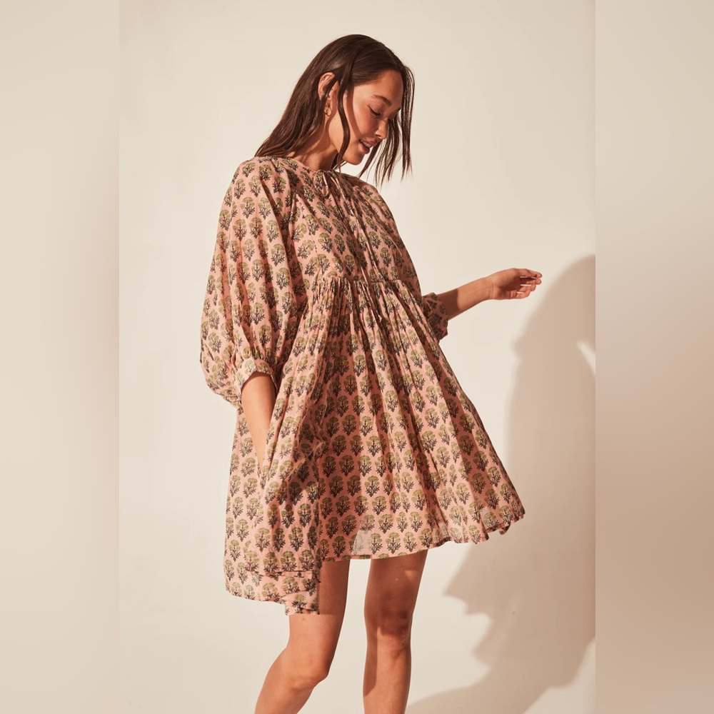 Daughters of India - Kyra Mini Dress Himalayan Salt